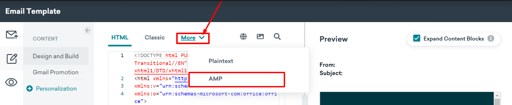 Click AMP Option