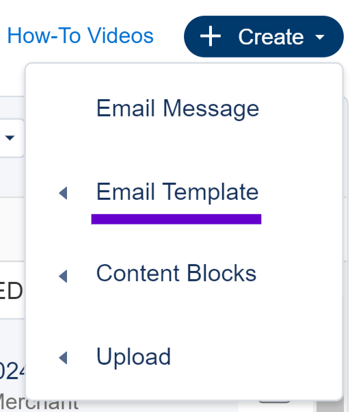 select the Email Template