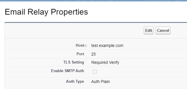 Email Relay Properties