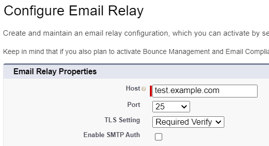 Email Relay Properties