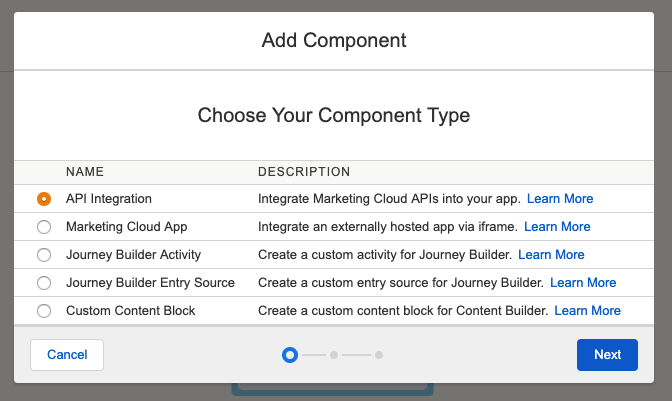 Choose your Component Type