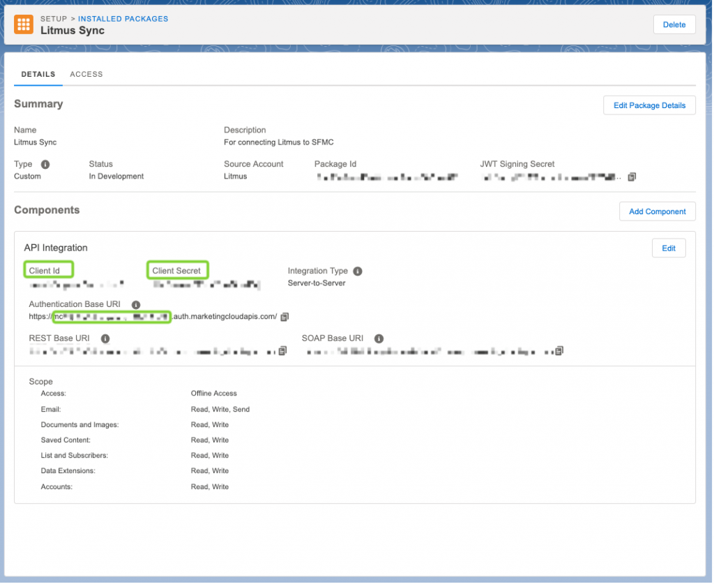 view the API integration details