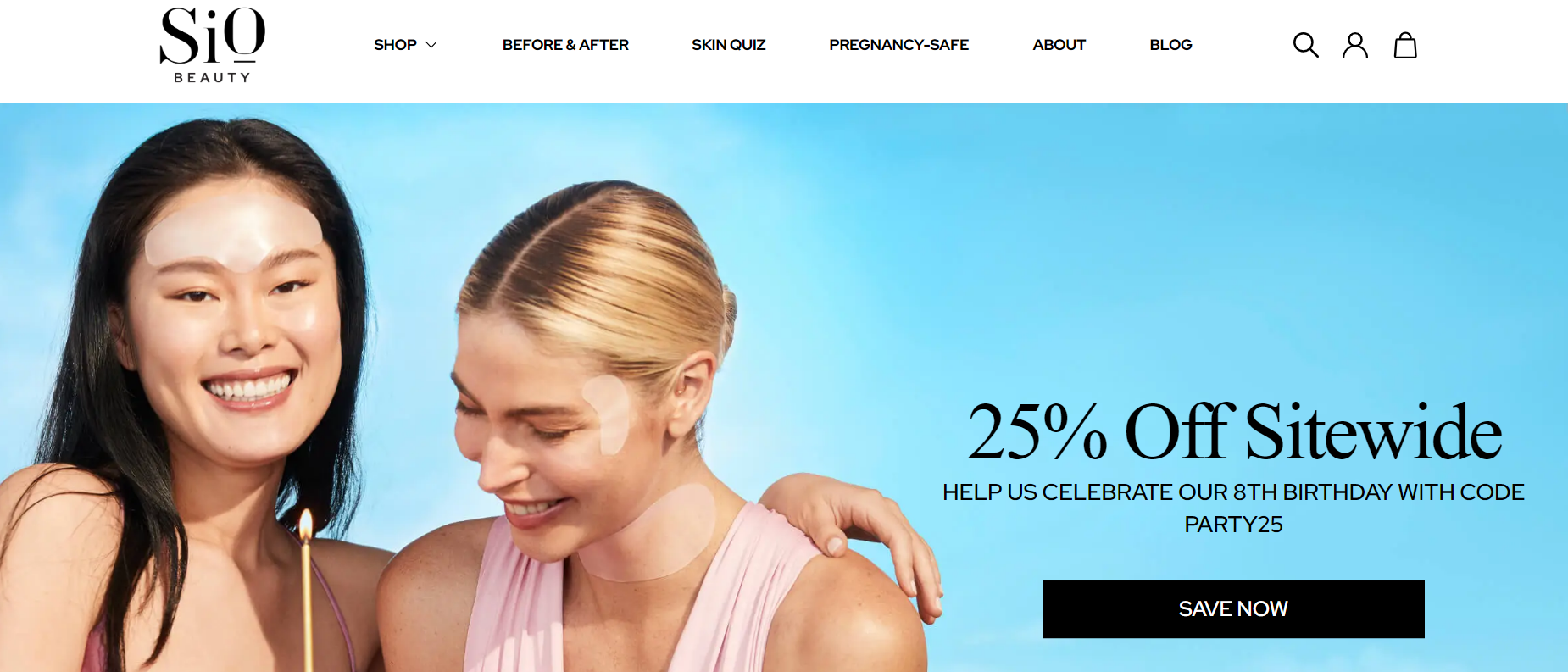 Sio Beauty’s landing page and email
