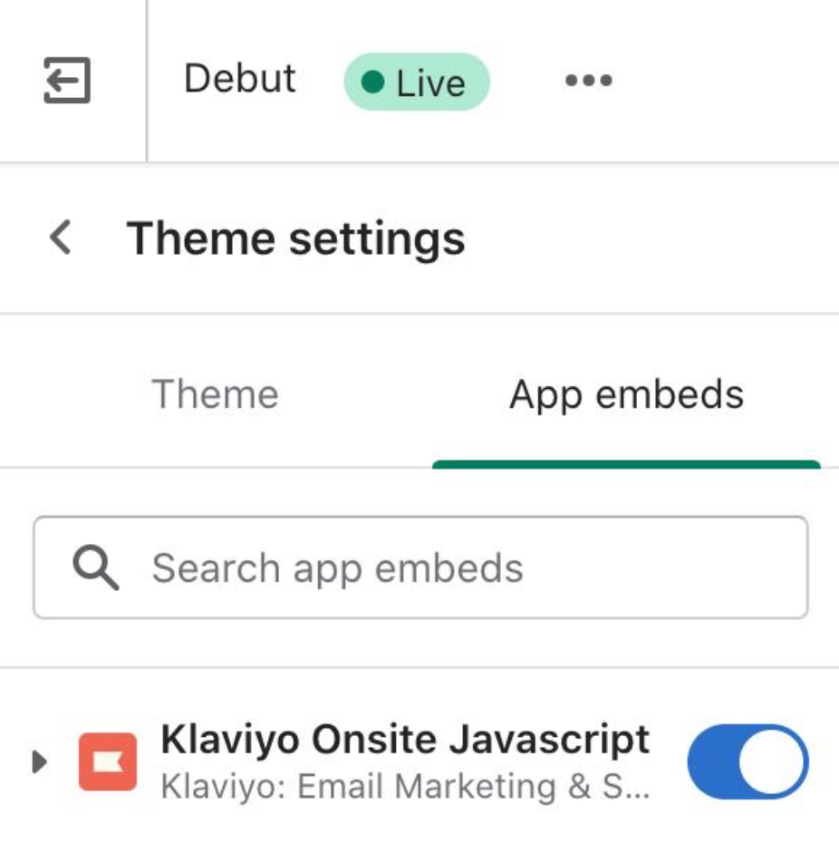 Theme settings