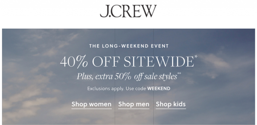 J.Crew email header 