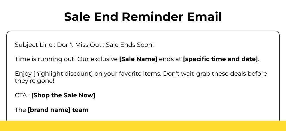 Sale End Reminder Email