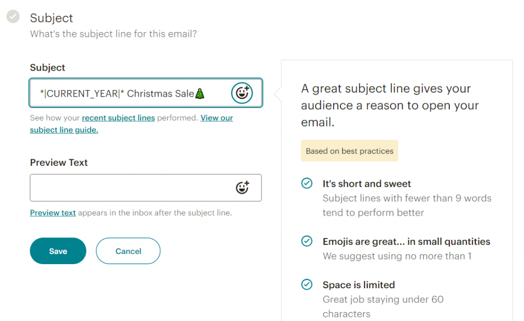 Mailchimp Merge Tags in Subject Lines 