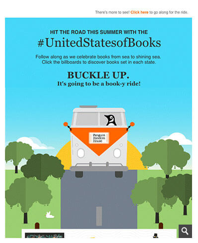 A scrollable email design by Penguin Random House