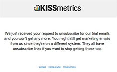 Kissmetrics Unsubscribe Email Sample