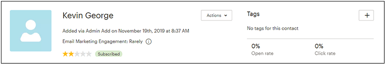Mailchimp provides the option to add tags